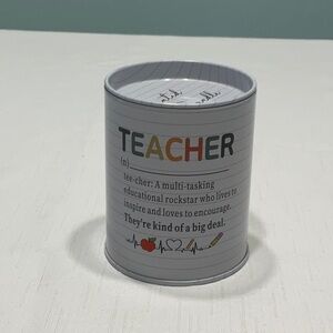Teacher Definition Candle in Metal Tin with Lid